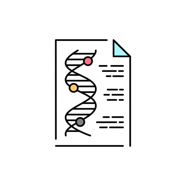 Genetic Diagnosis Olor Line Icon Medical Test Pictogram Web Page — Stock Vector