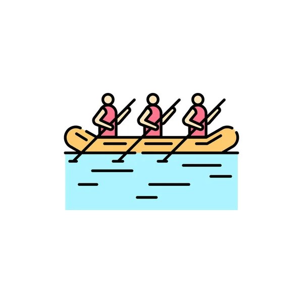 Rafting Icono Línea Color Elemento Vectorial Aislado Esquema Pictograma Para — Archivo Imágenes Vectoriales