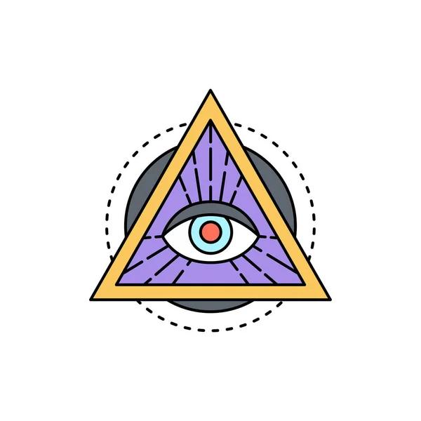 Иллюминаты Цветовой Линии Значок Изолированный Векторный Элемент Набросок Пиктограммы Веб — стоковый вектор
