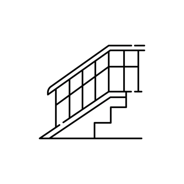 Rollstuhlrampe Farbe Linie Symbol Behinderungen Isoliertes Vektorelement Umriss Piktogramm Für — Stockvektor