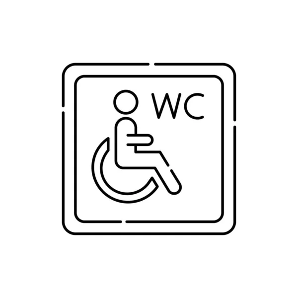 Das Symbol Für Die Farbe Der Toilette Ist Deaktiviert Behinderungen — Stockvektor