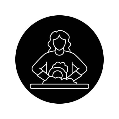 Bulaşık yıkama renk çizgisi simgesi. Web sayfası için resim grafiği, mobil uygulama