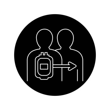 Kas nakli renk çizgisi simgesi. Organ bağışçısı. Web sayfası için piktogram, mobil uygulama, tanıtım. UI UX GUI tasarım elemanı. Düzenlenebilir vuruş.