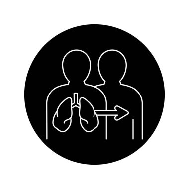 Akciğer nakli renk çizgisi simgesi. Organ bağışçısı. Web sayfası için piktogram, mobil uygulama, tanıtım. UI UX GUI tasarım elemanı. Düzenlenebilir vuruş.