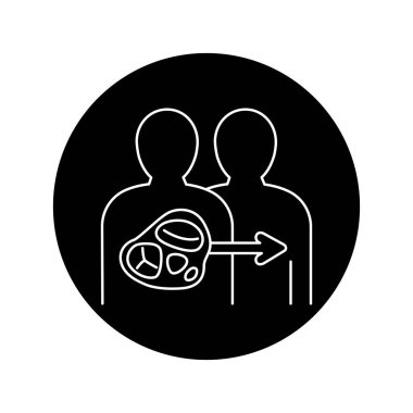 Vana nakli renk çizgisi simgesi. Organ bağışçısı. Web sayfası için piktogram, mobil uygulama, tanıtım. UI UX GUI tasarım elemanı. Düzenlenebilir vuruş.