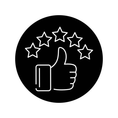 Geri besleme siyah kabartma simgesi. Web sayfası için piktogram, mobil uygulama, tanıtım. UI UX GUI tasarım elemanı. Düzenlenebilir vuruş.