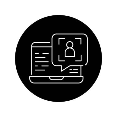 Müşteri siyah kabartma simgesi istiyor. Web sayfası için piktogram, mobil uygulama, tanıtım. UI UX GUI tasarım elemanı. Düzenlenebilir vuruş.