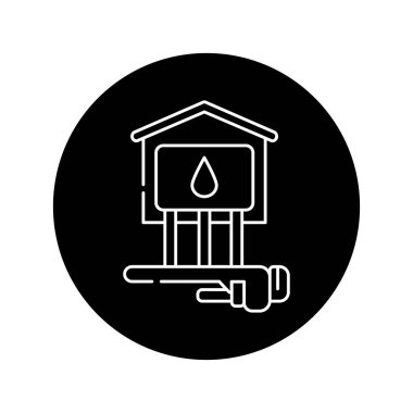 Mühendislik ağları özel ev renk çizgisi simgesinde. Web sayfası için piktogram, mobil uygulama, tanıtım. UI UX GUI tasarım elemanı. Düzenlenebilir vuruş.