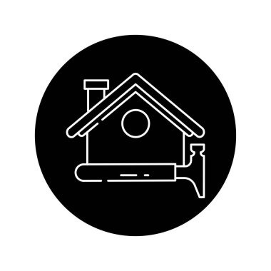 Çatı kaplaması simgesi. Web sayfası için piktogram, mobil uygulama, tanıtım. UI UX GUI tasarım elemanı. Düzenlenebilir vuruş.