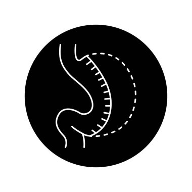 Kol gastrektomi renk çizgisi simgesi. Web sayfası için piktogram, mobil uygulama, tanıtım. UI UX GUI tasarım elemanı. Düzenlenebilir vuruş.