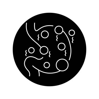 Gaz çıkarma renk çizgisi simgesi. Web sayfası için piktogram, mobil uygulama, tanıtım. UI UX GUI tasarım elemanı. Düzenlenebilir vuruş.