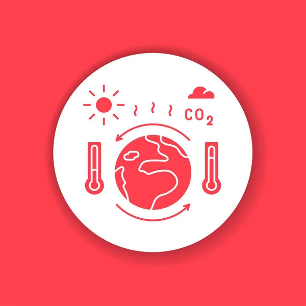 Klimaatverandering Zwart Glyph Icoon Milieuproblemen Teken Voor Webpagina App Gui — Stockvector