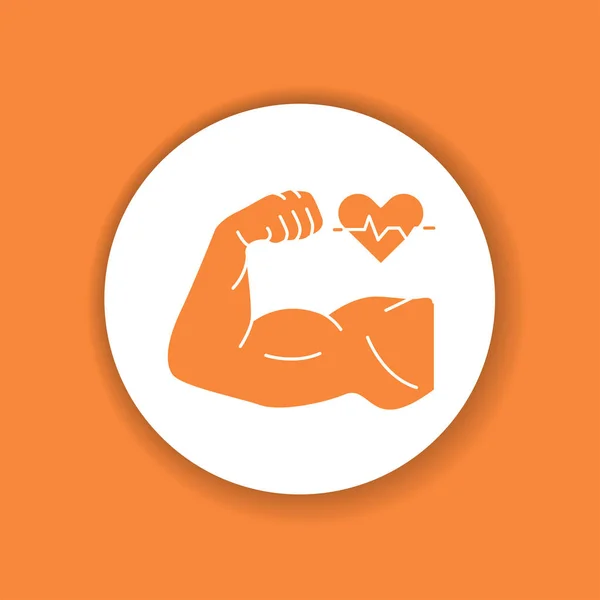 Starke Muskulöse Herrenhand Glyphen Ikone Lebensstil Gesundheitswesen Anmeldung Für Webseite — Stockvektor