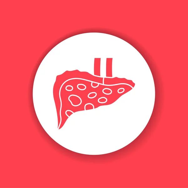 Liver Disease Hepatitis Glyph Icon Inflammation Internal Organ Concept Pictogram — Stock Vector