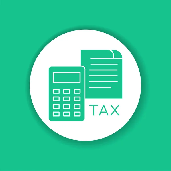 税金政府の計算ベクトルブラックグリフアイコン 報告書と財務諸表 予約と会計 Webまたはモバイルアプリのボタン Uxユーザーインターフェース — ストックベクタ