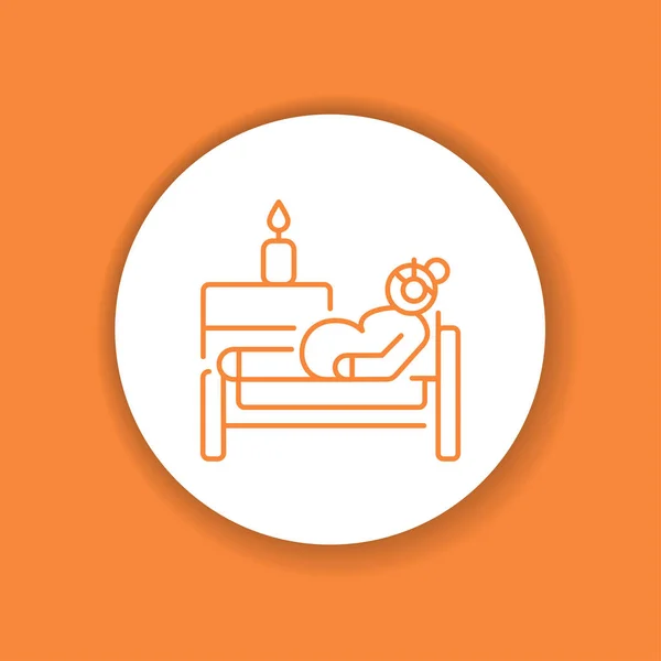 Pregnant Woman Rest Color Glyph Icon Pictogram Web Mobile App — Stock Vector