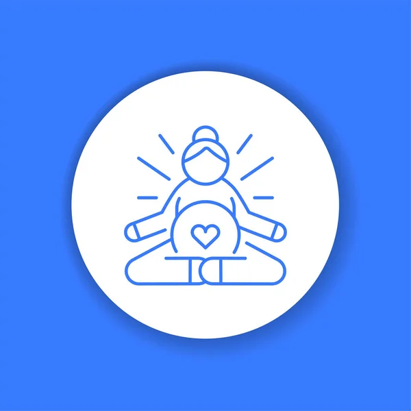 妊婦の色のグリフアイコンのためのヨガ 蓮の花 ウェブ モバイルアプリ プロモーションのためのPictogram Uxデザイン要素 — ストックベクタ
