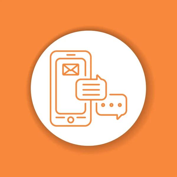 Мобильное Приложение Messenger Иконкой Цвета Смартфона Пиктограмма Веб Страницы Мобильного — стоковый вектор
