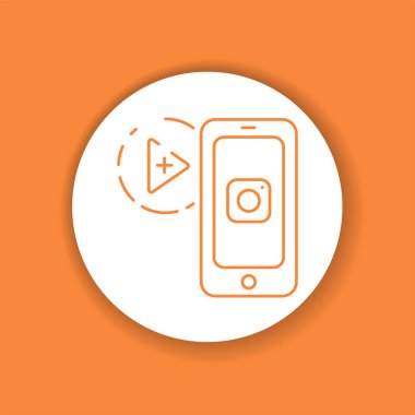 Hikayeler renk simgesi. Özel video içeriği. Web sayfası, mobil uygulama, düğme, logo için imza. Vektör izole eleman. Düzenlenebilir vuruş