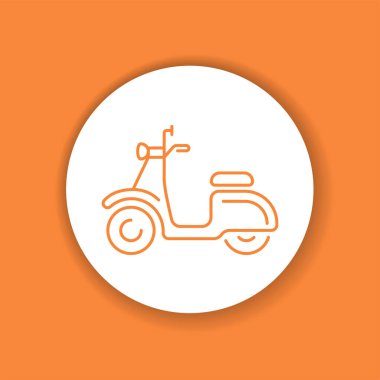 Scooter renk simgesi. Şehir taşımacılığı. Web için piktogram, mobil uygulama, tanıtım.