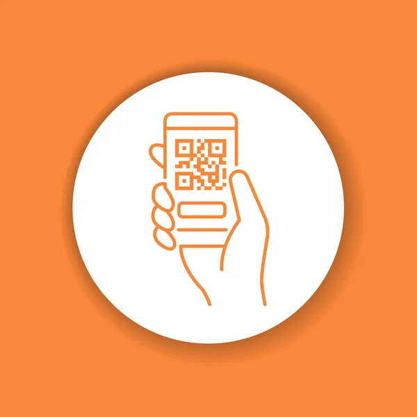 Application Mobile Numérisation Code Dans Icône Glyphe Couleur Smartphone Location — Image vectorielle