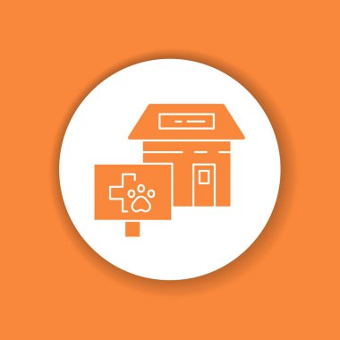 Veteriner kliniği renk sembolü. Web sayfası için piktogram, mobil uygulama, tanıtım. UI UX Arayüz tasarım ögesi.