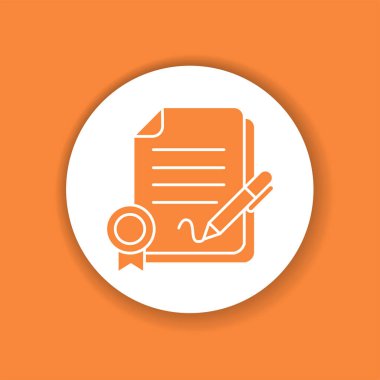 Sonuç sözleşmesi kabartma renk simgesi. Etkinlik yönetimi. Web sayfası, mobil uygulama, düğme, logo için imzala.