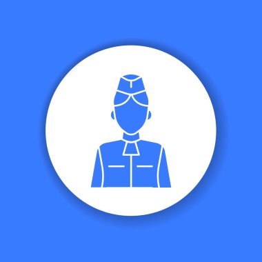 Stewardess color glyph icon. Pictogram for web page