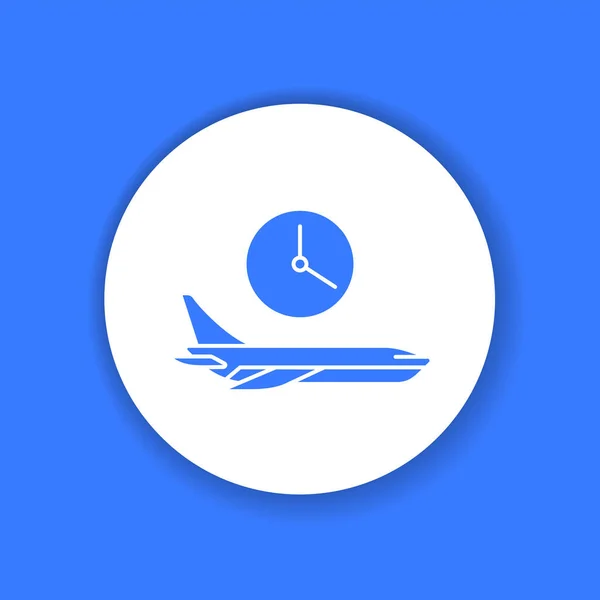 Flight time color glyph icon. Pictogram for web page — Stok Vektör