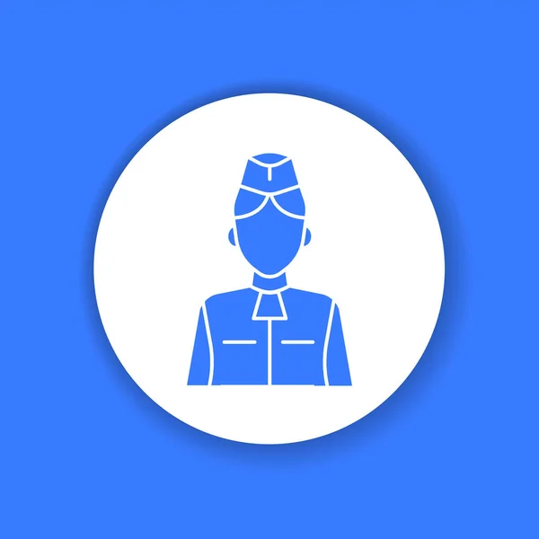 Stewardess color glyph icon. Pictogram for web page — Stockvector