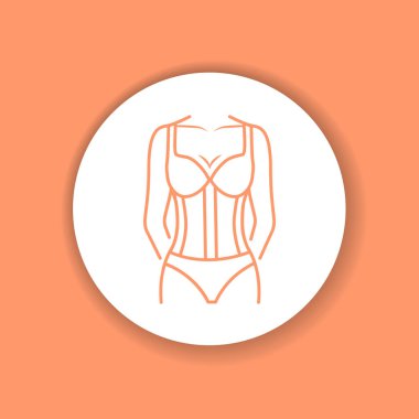 Korse rengi iç çamaşırı simgesi. Web sayfası için resim. Düzenlenebilir vuruş.