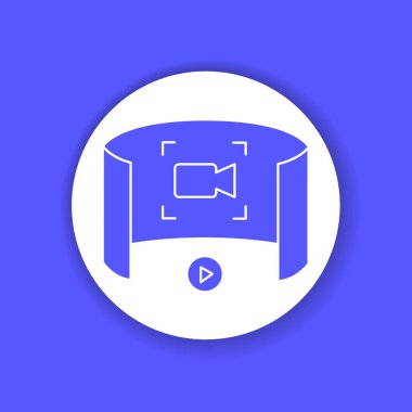 Sinema renk simgesinde artırılmış gerçeklik. Yenilikçi dijital eğlence. Web sayfası için piktogram, mobil uygulama, tanıtım. UI UX Arayüz tasarım ögesi