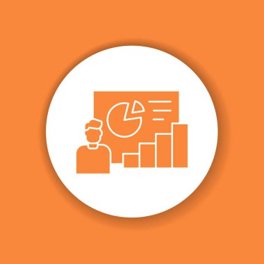 İş kursları renk simgesi. Analitik ve analiz grafiği, grafik. Web sayfası için piktogram, mobil uygulama. UI UX Arayüz tasarım ögesi