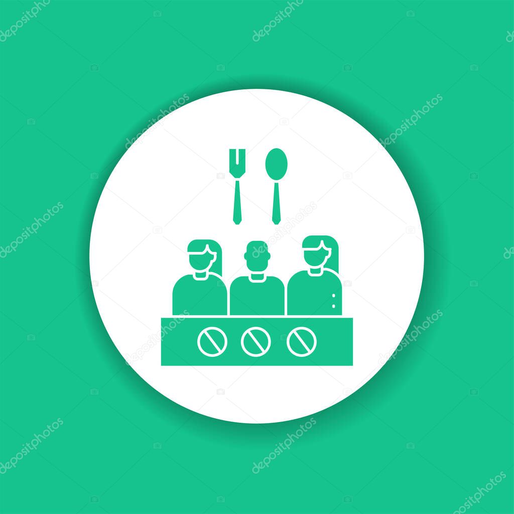 Hunger strike color glyph icon. Voluntary food refuse, nonviolent protest. Social protest. Pictogram for web page, mobile app, promo. Editable stroke.