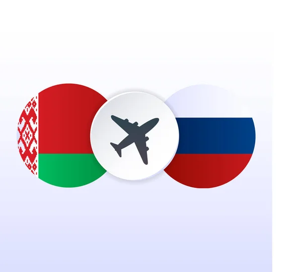 Encerramento Espaço Aéreo Rússia Belarus Ilustração Vetorial União Económica Monetária — Vetor de Stock