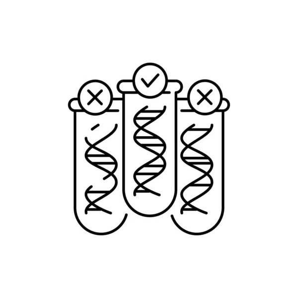 Genetic Testing Olor Line Icon Medical Test Pictogram Web Page — Stock Vector