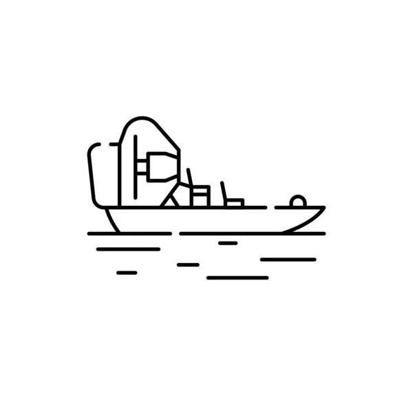 Airboat Farbe Linie Symbol Isoliertes Vektorelement Umriss Piktogramm Für Webseite — Stockvektor