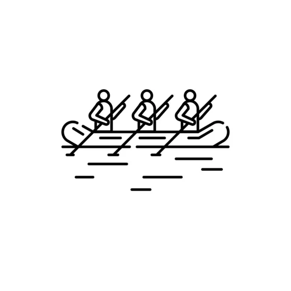 Rafting Farbe Linie Symbol Isoliertes Vektorelement Umriss Piktogramm Für Webseite — Stockvektor