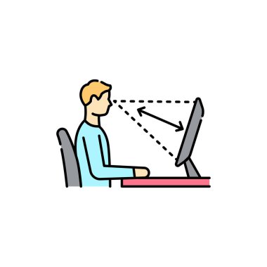 Renk çizgisi simgesinin doğru uzaklığı. Web sayfası için piktogram, mobil uygulama, tanıtım. UI UX GUI tasarım elemanı. Düzenlenebilir vuruş.