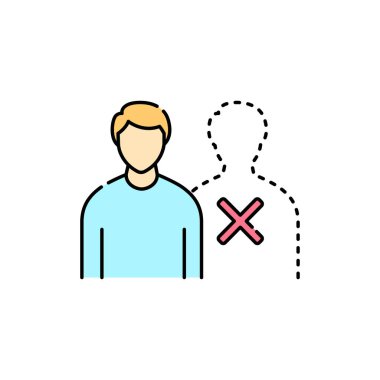 Yalnızlık renk çizgisi ikonu. Bilgisayar kaynaklı tıbbi bir sorun. Web sayfası için piktogram, mobil uygulama, tanıtım. UI UX GUI tasarım elemanı. Düzenlenebilir vuruş.