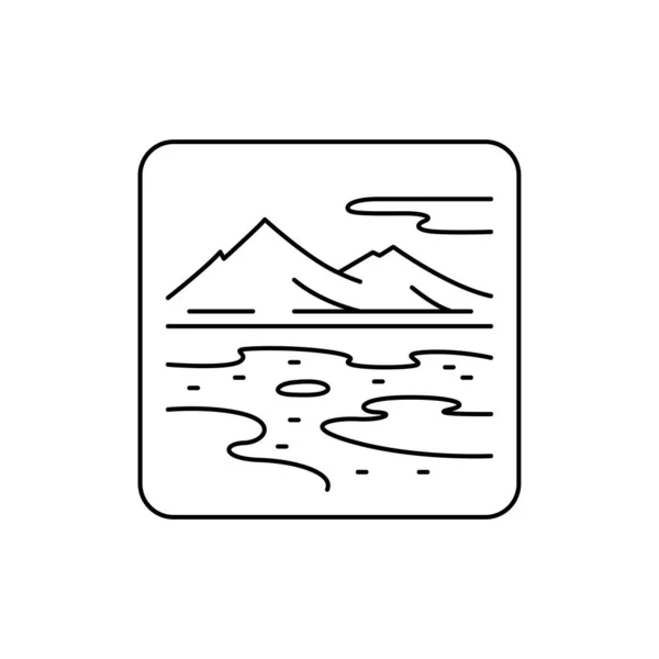 Arktische Landschaft Farbe Linie Symbol Isoliertes Vektorelement Umriss Piktogramm Für — Stockvektor