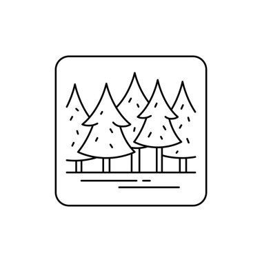 Kozalaklı orman renk çizgisi simgesi. İzole vektör elementi. Web sayfası, mobil uygulama, tanıtım için resim çizelgesi