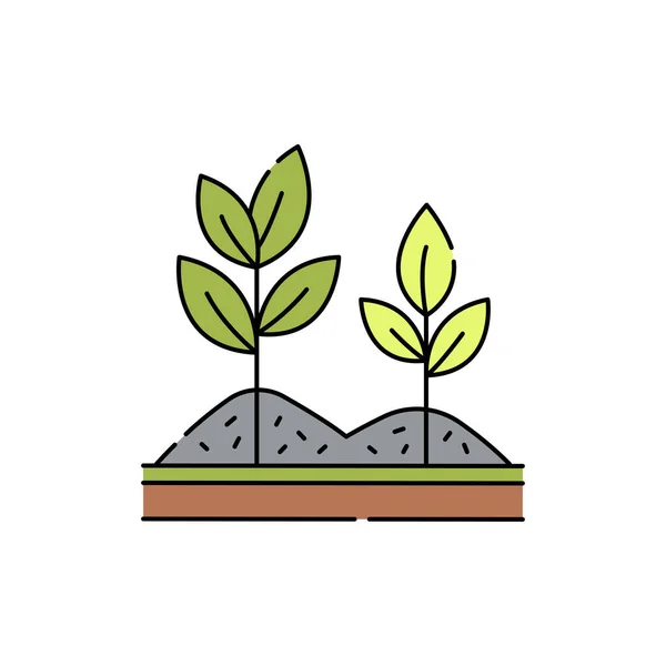 Mulching Olor Lijn Pictogram Tuinservice Pictogram Voor Webpagina Mobiele App — Stockvector