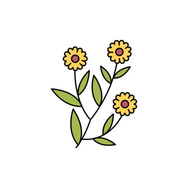 Galendula renk çizgisi simgesi. Gerekli yağlar. Web sayfası için piktogram, mobil uygulama, tanıtım. UI UX GUI tasarım elemanı. Düzenlenebilir vuruş.