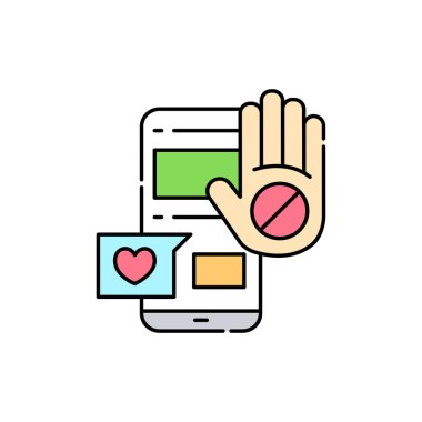 Sosyal ağların renk çizgisi simgesini bırakıyor. Kendine hayat kur. Diğer insanların amaçlarını terk etmek. Web sayfası için piktogram, mobil uygulama, tanıtım. UI UX GUI tasarım elemanı. Düzenlenebilir vuruş.