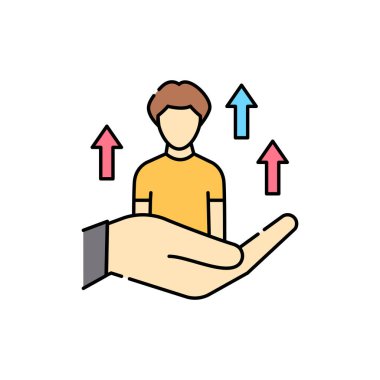 Kişisel beceri renk çizgisi simgesinin geliştirilmesi. Çocuklar öğreniyor. Web sayfası için piktogram, mobil uygulama, tanıtım. UI UX GUI tasarım elemanı. Düzenlenebilir vuruş.