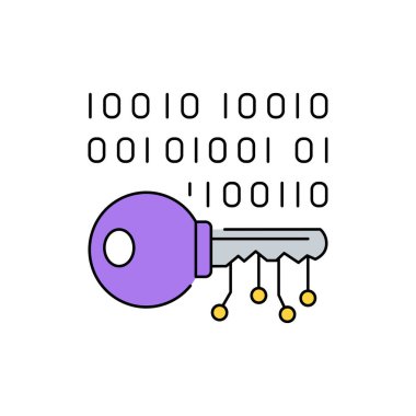 Dijital tuş işareti renk çizgisi simgesi. Web sayfası için piktogram, mobil uygulama, tanıtım. UI UX GUI tasarım elemanı. Düzenlenebilir vuruş.