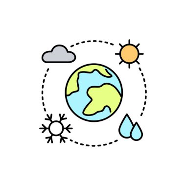 Meteoroloji çizgisi ikonu. İzole vektör ögesi.