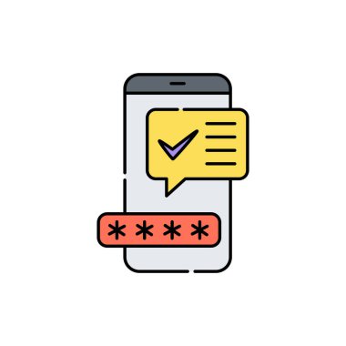 Telefon hattı ikonu tarafından doğrulandı. İzole vektör ögesi.