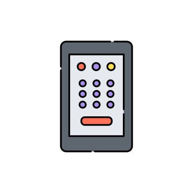 Şifre kapısı kilidi simgesi. İzole vektör ögesi.